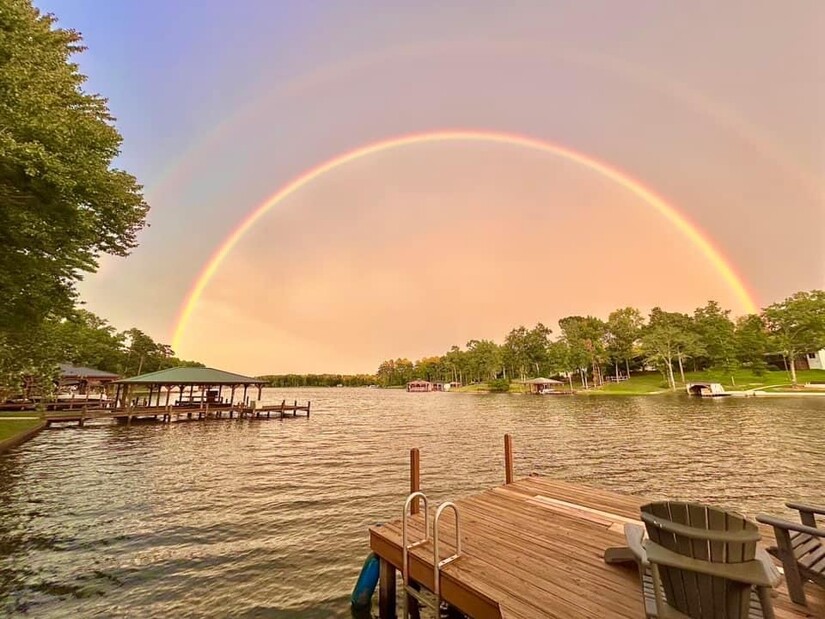 Especially epic double rainbow mesmerizes Milledgeville and