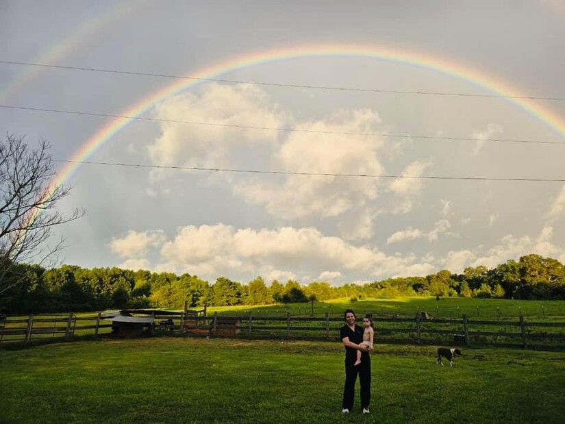Especially epic double rainbow mesmerizes Milledgeville and