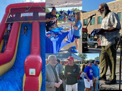 All smiles at Friday's Faith & Blue event