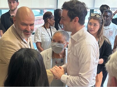 What does a press tour with a United States senator look like?